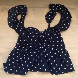 Blue polka dot tank top